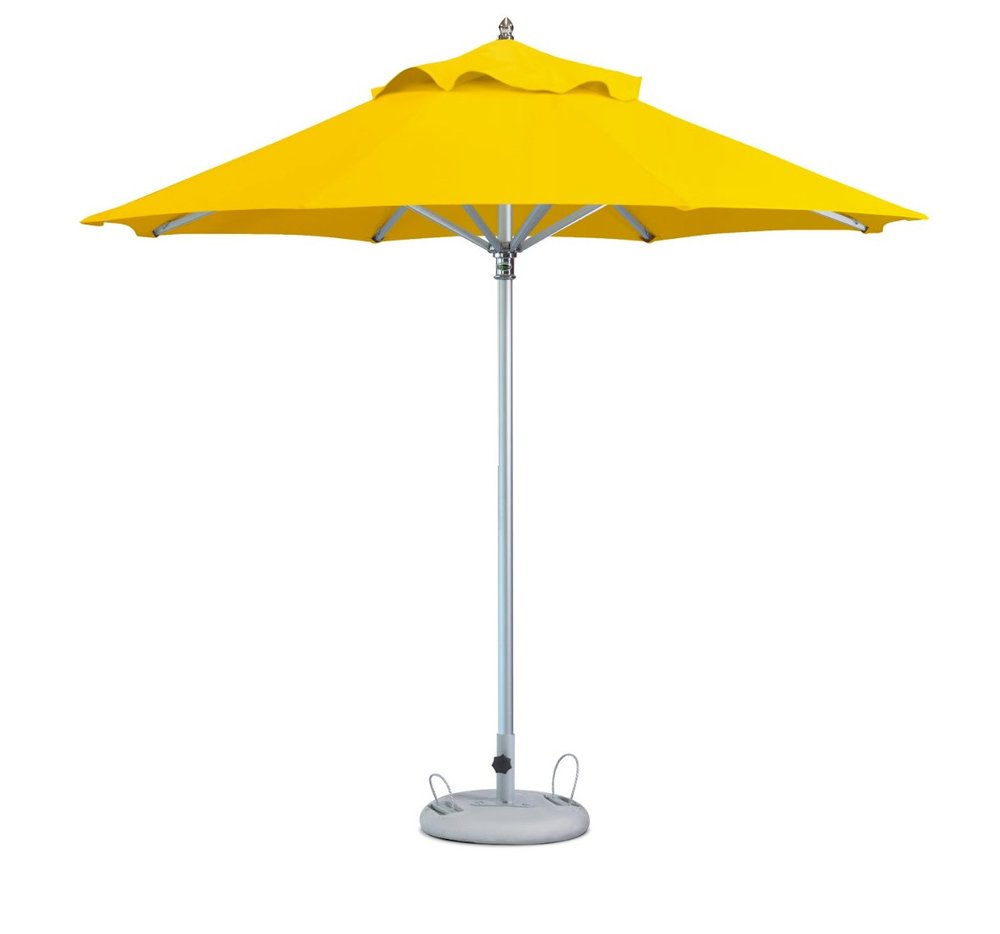 10' Yellow Polyester Round Tilt Cantilever Patio Umbrella with Stand