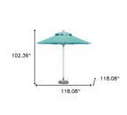 102" Aqua Polyester Round Market Patio Umbrella
