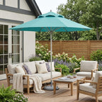 102" Aqua Polyester Round Market Patio Umbrella