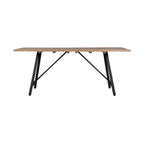 Five Piece Brown and Black Solid Wood Dining Set with Four Chairs