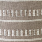 20" Green Polyester Round Striped Indoor Outdoor Pouf Ottoman