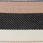 20" White Polyester Striped Indoor Outdoor Pouf Ottoman