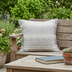 24" X 24" Gray Zippered Geometric Indoor Outdoor Throw Pillow