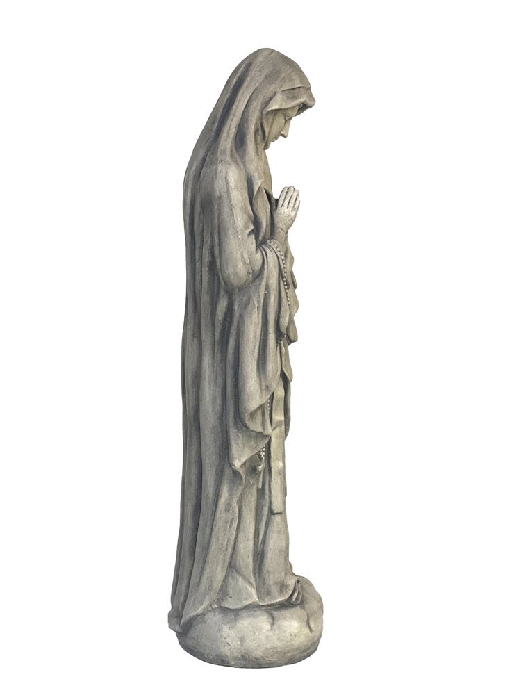 32" Gray Polyresin Virgin Mary Outdoor Statue