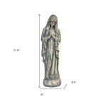 32" Gray Polyresin Virgin Mary Outdoor Statue