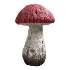 15" Red And White Polyresin Mushroom Outdoor Statue