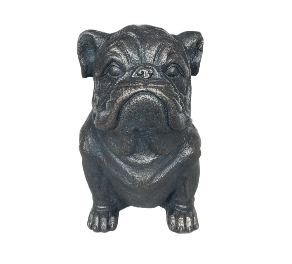 16" Black Polyresin Dog Outdoor Statue
