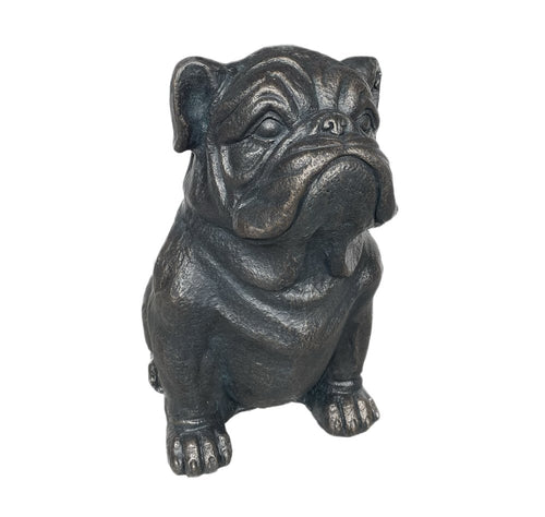 16" Black Polyresin Dog Outdoor Statue