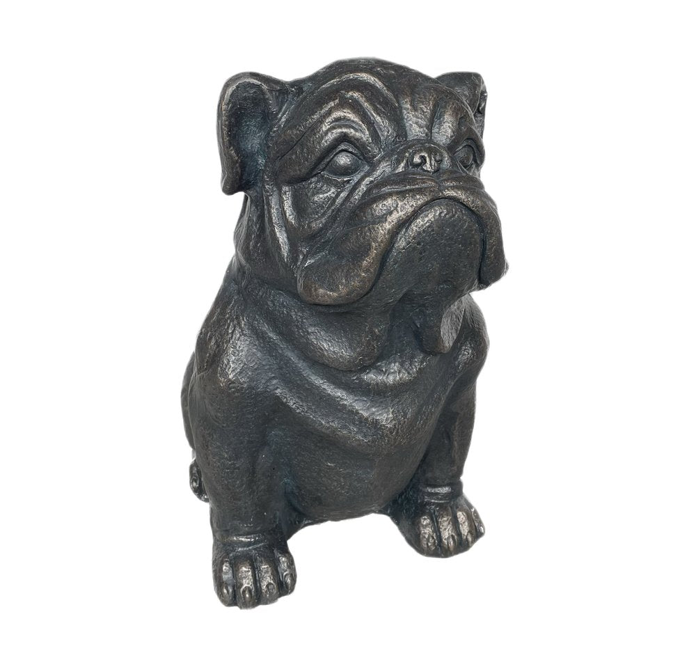 16" Black Polyresin Dog Outdoor Statue