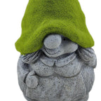 14" Gray And Green Polyresin Gnome Outdoor Statue