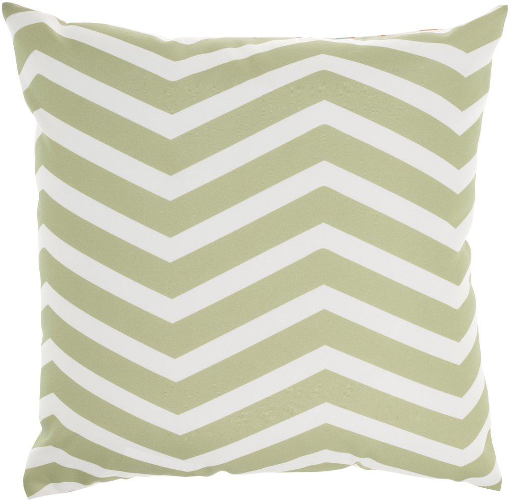 20" Orange Green and Blue Floral Indoor Outdoor Throw Pillow