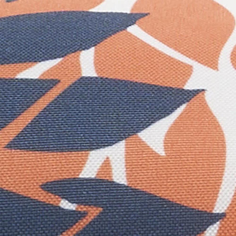 6" X 20" Orange Green and Blue Bolster Floral Indoor Outdoor Throw Pillow