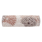 6" X 20" Brown Beige and Ivory Bolster Floral Indoor Outdoor Throw Pillow