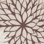 20" Brown Beige and Ivory Floral Indoor Outdoor Throw Pillow