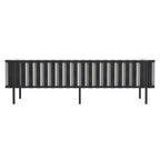 77" Black Iron and Cushions Patio Sofa