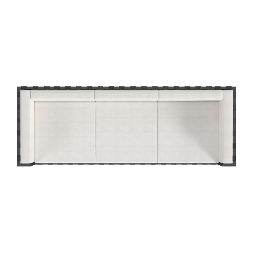 77" Black Iron and Cushions Patio Sofa