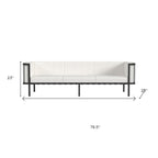 77" Black Iron and Cushions Patio Sofa