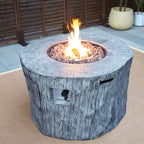 50000 BTU 40" Gray Aluminum Natural Gas Round Fire Pit Table With Cover