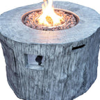 50000 BTU 40" Gray Aluminum Natural Gas Round Fire Pit Table With Cover