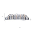 24" X 36" Gray Tan And White Striped Pillow Style Pet Bed With Removable Cover