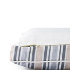 24" X 36" Gray Tan And White Striped Pillow Style Pet Bed With Removable Cover