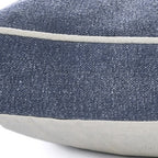 24" X 36" Stonewashed Blue Pillow Style Pet Bed With Removable Cover