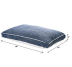 24" X 36" Stonewashed Blue Pillow Style Pet Bed With Removable Cover