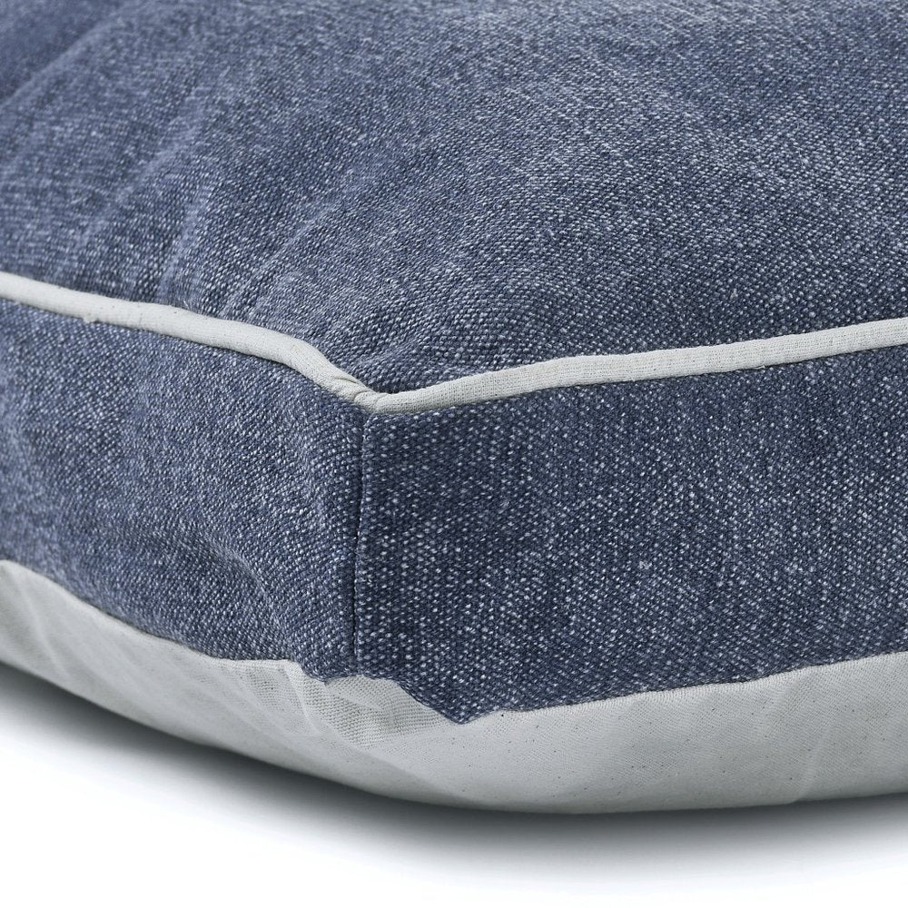 24" X 36" Stonewashed Blue Pillow Style Pet Bed With Removable Cover