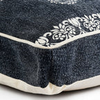 24" X 36" Stonewashed Blue Medallion Pillow Style Pet Bed With Removable Cover