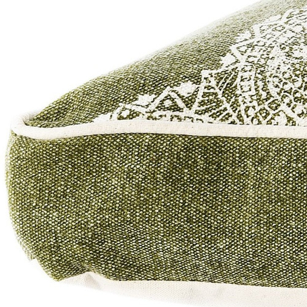 24" X 36" Stonewashed Sage Medallion Pillow Style Pet Bed With Removable Cover