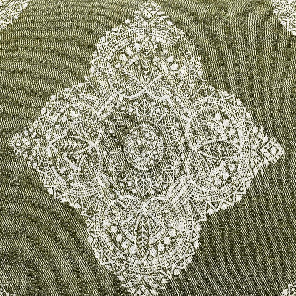 24" X 36" Stonewashed Sage Medallion Pillow Style Pet Bed With Removable Cover