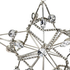 Set of Four Gold And Silver Handmade Faux Crystal And Metal Hanging Star Ornaments