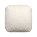 18" Beige Polyester Cube Outdoor Pouf Ottoman