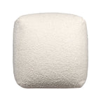18" Beige Polyester Cube Outdoor Pouf Ottoman