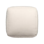 18" Beige Polyester Cube Outdoor Pouf Ottoman