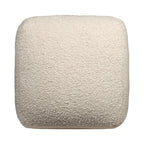 18" Beige Polyester Cube Outdoor Pouf Ottoman