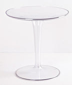 20" Clear Heavy Duty Plastic Indoor Outdoor Round Pedestal End Table