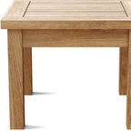 20" Natural Square Solid Wood Outdoor Side Table