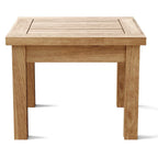 20" Natural Square Solid Wood Outdoor Side Table