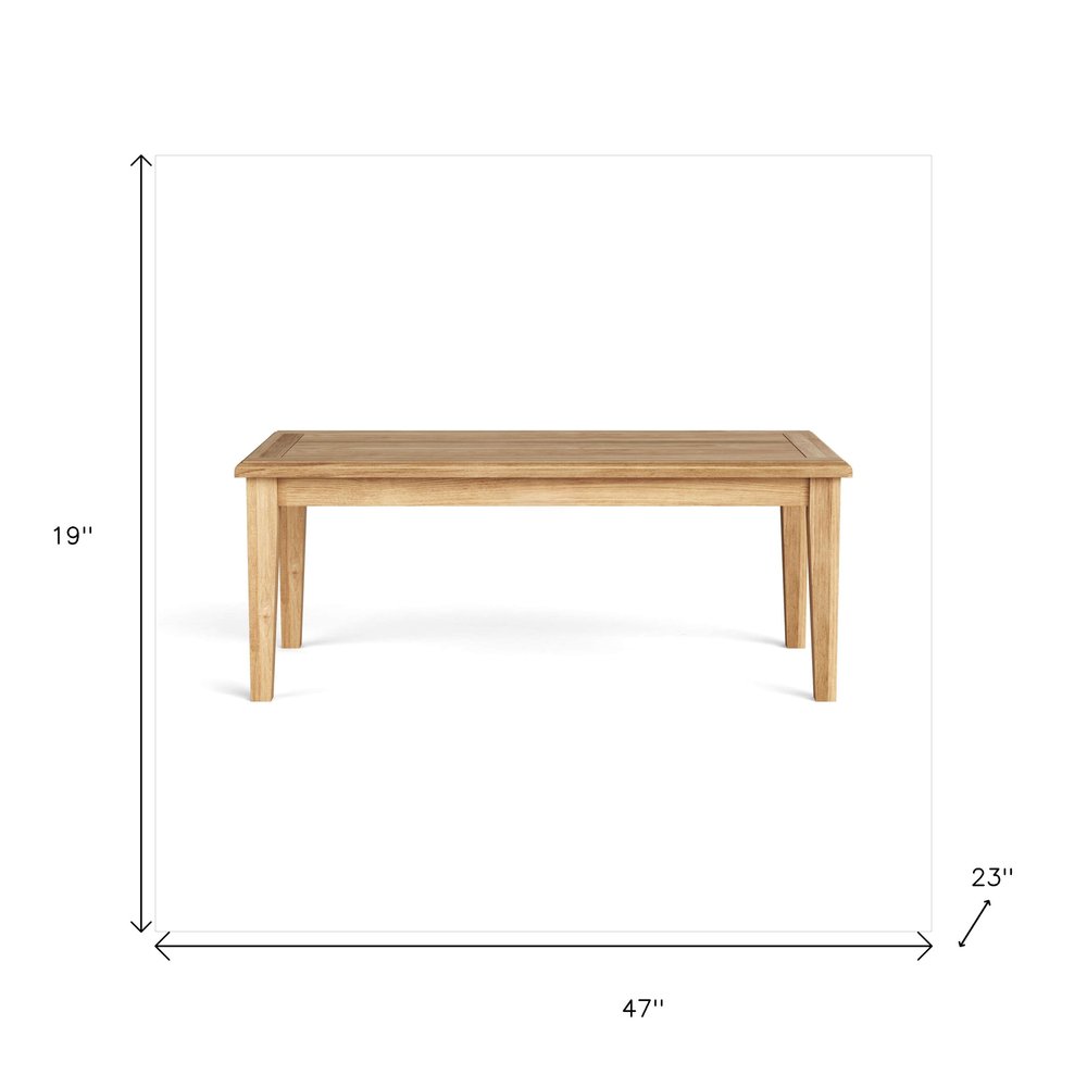 47" Natural Solid Wood Outdoor Coffee Table