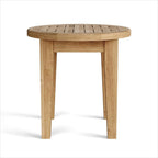 20" Natural Rounded Solid Wood Outdoor Side Table