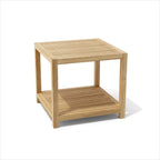 22" Natural Square Solid Wood Outdoor Side Table