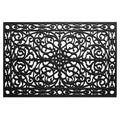 24" X 36" Black Rubber Scrollwork Outdoor Door Mat
