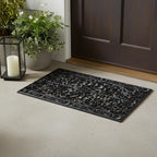 24" X 36" Black Rubber Scrollwork Outdoor Door Mat