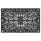 24" X 36" Black Rubber Scrollwork Outdoor Door Mat