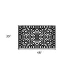 24" X 36" Black Rubber Scrollwork Outdoor Door Mat