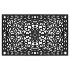24" X 36" Black Rubber Scrollwork Outdoor Door Mat