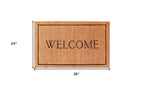 18" X 30" Natural And Black Coir Welcome Outdoor Door Mat