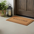 18" X 30" Natural And Black Coir Welcome Outdoor Door Mat