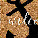 24" X 36" Natural and Black Coir Anchor Welcome Outdoor Door Mat